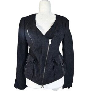 Armani Exchange AIX Wool Moto Zip Jacket